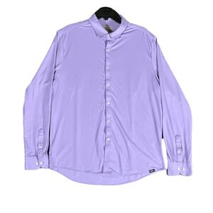 Barbell Shirt Mens XL Purple Button Front Preppy Long Sleeve Casual